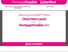 Tablet Screenshot of mortgagepossible.com